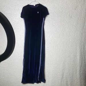 Blue velvet maxi dress
